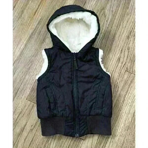 Soft faux fur Hood Vest Girls Size S 7/8 Pockets Full Zip great C